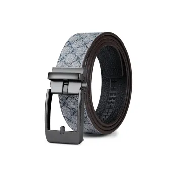 WilliamPOLO Outer PVC/Bottom Cow Leather Leather Belts Men's 3.5cm Width