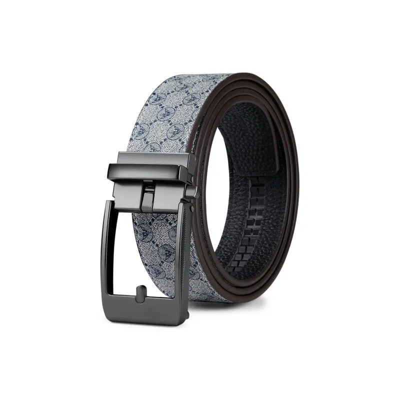 WilliamPOLO Outer PVC/Bottom Cow Leather Leather Belts Men's 3.5cm Width-0