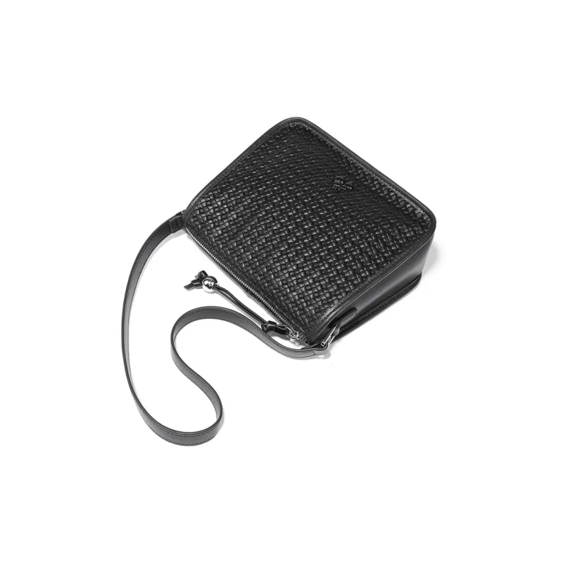Teenmix Cow Leather With Synthetic Leather Shoulder Bag Medium Size Women's Black/Space Silver/Ecru-5