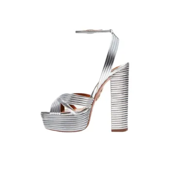 AQUAZZURA Very Sundance 85mm Metallic Sandals