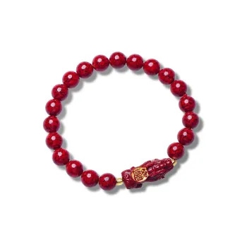 Gu He Reconstructed Cinnabar Jade Bracelets Unisex