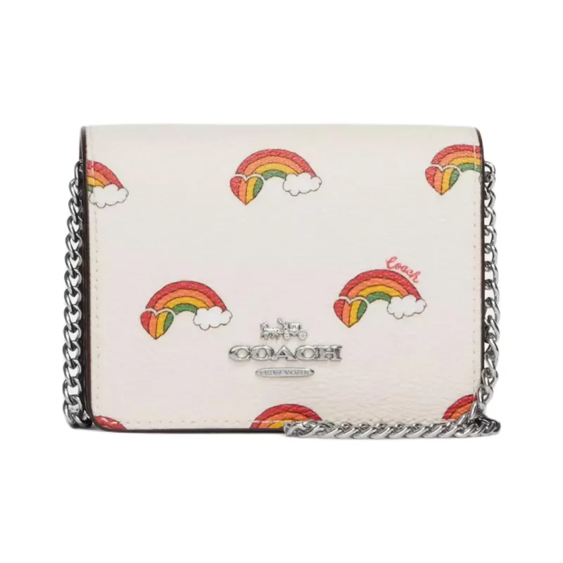 COACH Cow Leather Wallet, Handbag, Crossbody Bag, Shoulder Bag Women's White-0