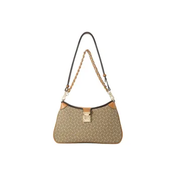 Why Artificial Leather Handbag, Shoulder Bag Large Size Women's Milk Tea/Apricot