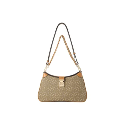 Why Artificial Leather Handbag, Shoulder Bag Large Size Women's Milk Tea/Apricot