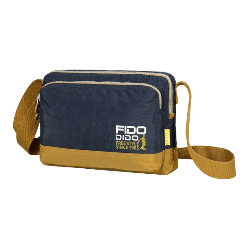 FIDO DIDO Oxford Shoulder Bag, Crossbody Bag Medium Size Men's Ginger Yellow-2