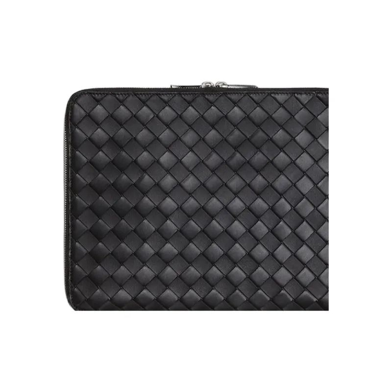 Bottega Veneta Cow Leather Clutch Briefcase Men's Black-2