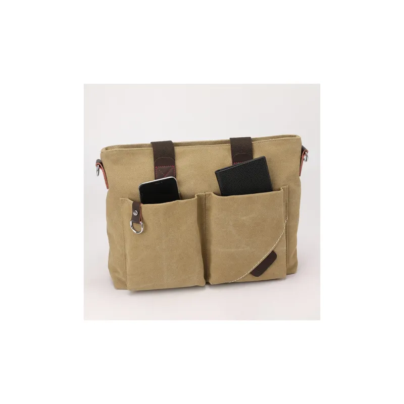 KAMLUI Canvas Canvas Bag Tote Bag Crossbody Bag Shoulder Bag Regular Unisex Black/Khaki/Coffee/-3