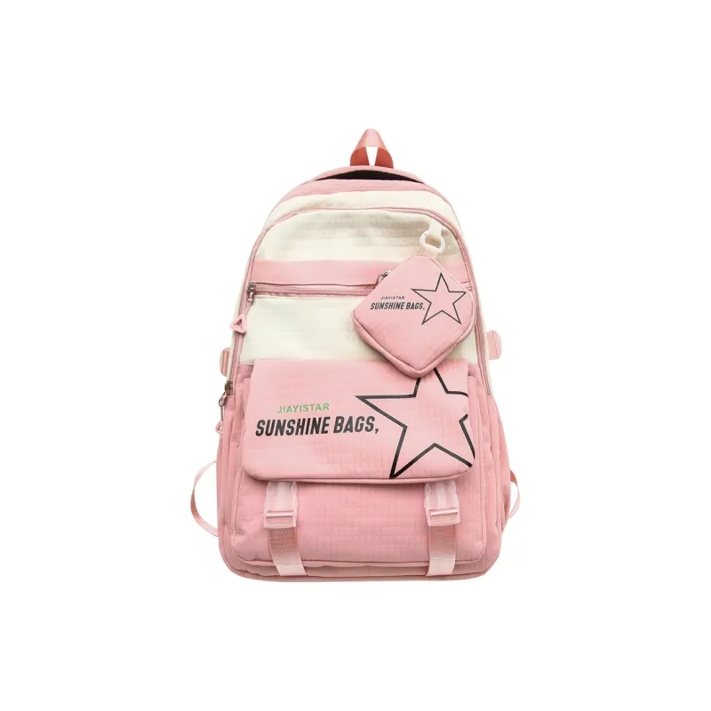 BAODIDAISHU Nylon Backpack Regular Unisex Black Rose Red Purple Green Pink-4