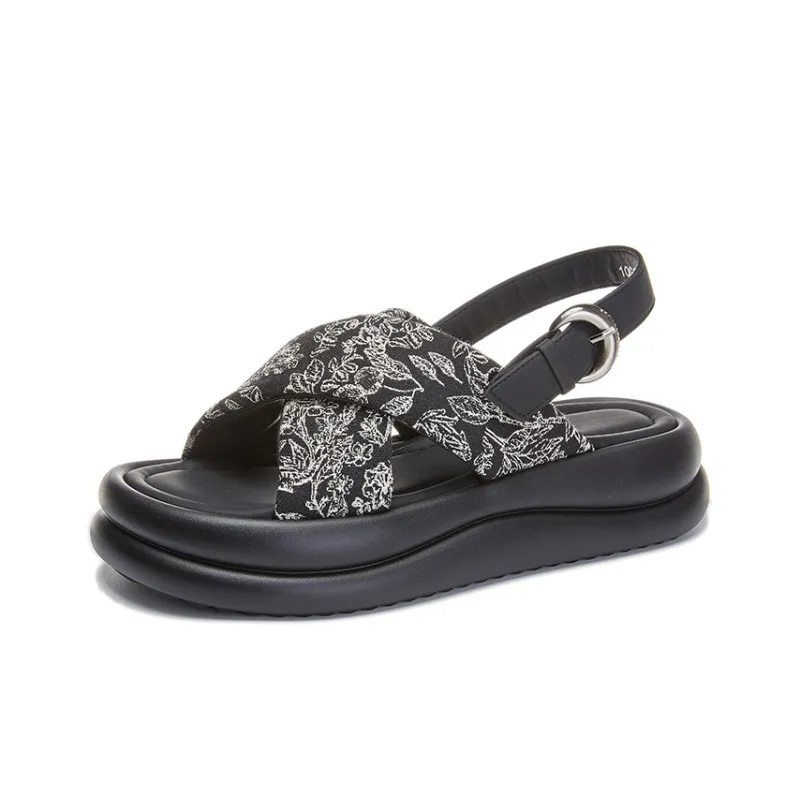 Help Beach Sandals Women's Black/Beige-1