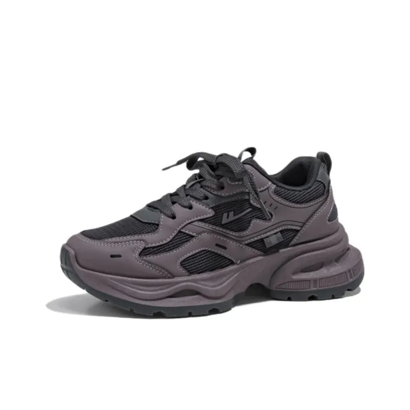 Warrior Low Top Chunky Sneakers Women's Dark Gray/Purple-1