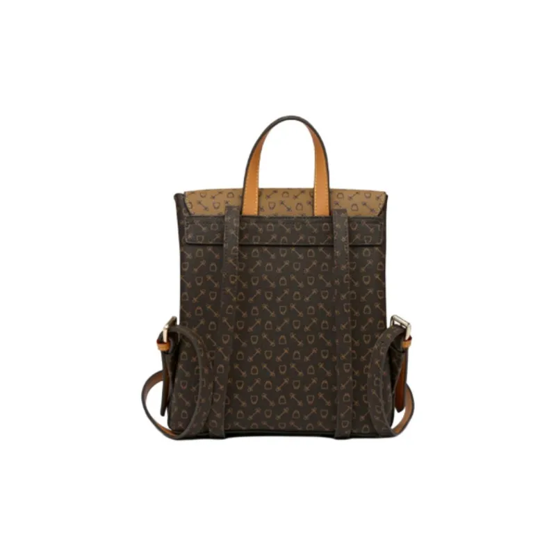 Why PVC Polyvinyl Chloride Backpack Medium Size Women's Coffee & Caramel/Coffee & Apricot-1