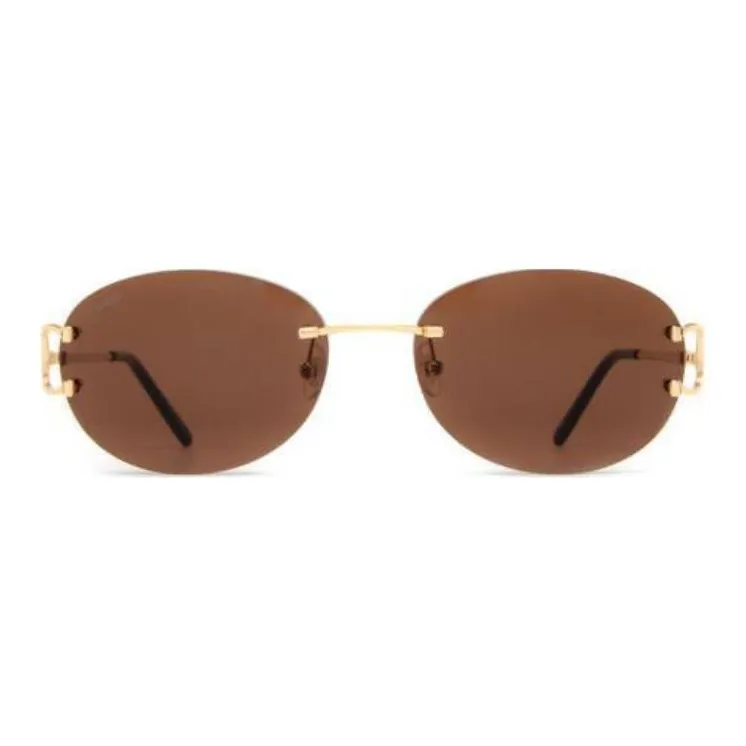 Cartier Logo plaque Oval frame Sunglasses-1