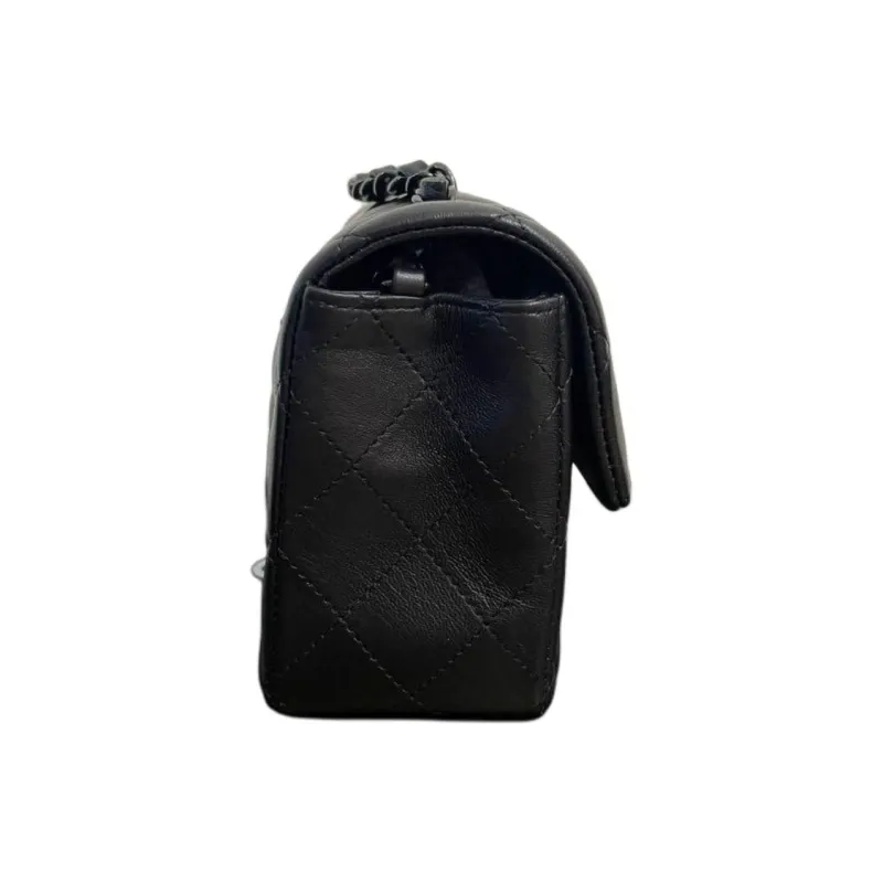 CHANEL So Black Lambskin Shoulder Bag, Crossbody Bag Mini Women's Black-1