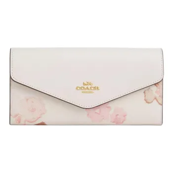 COACH Charter Coated Canvas With Leather Wallet Trumpets Women's Chalk Multicolor