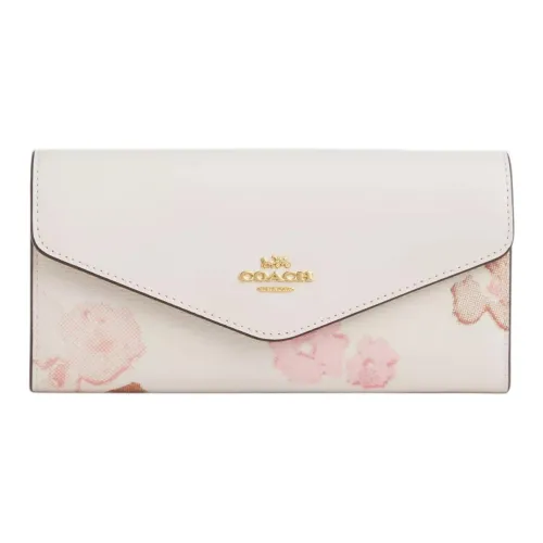 COACH Charter Coated Canvas With Leather Wallet Trumpets Women's Chalk Multicolor