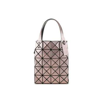 ISSEY MIYAKE PLATINUM COFFRET Polyurethane Tote Handbag Women's Coral Pink