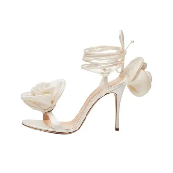 Magda Butrym 105mm Flower Satin Sandals Women's