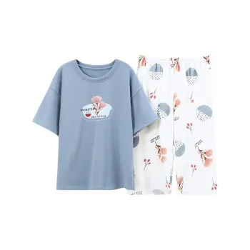 The Story Of The Flower Season Pajama Set Women's Sky Blue