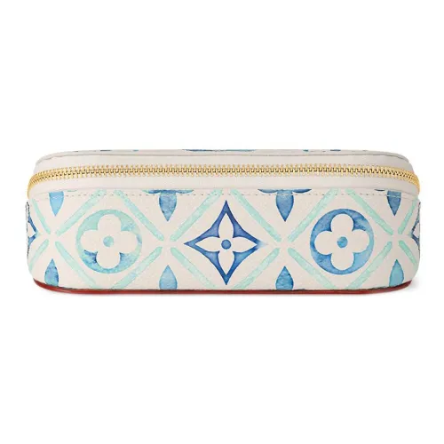 LOUIS VUITTON By The Pool Canvas With Calfskin Eyeglass Pouch Large Size Women's Blue & White