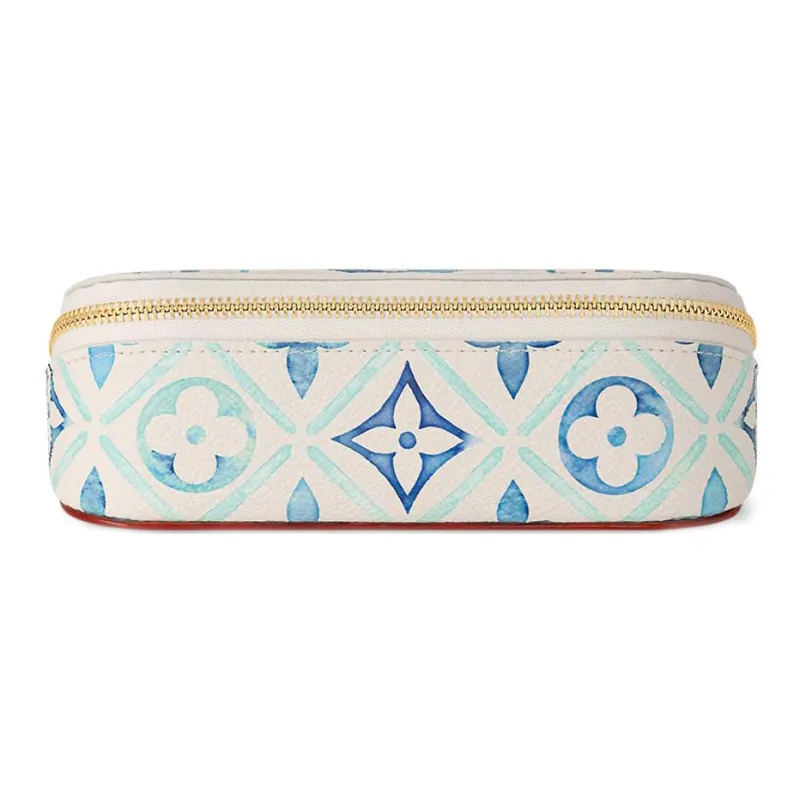 LOUIS VUITTON By The Pool Canvas With Calfskin Eyeglass Pouch Tubas Women's Blue & White-0