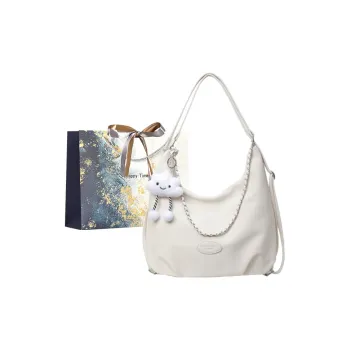 Iman's House PU Portable One Shoulder Backpack Regular Women's White/Blue/Black