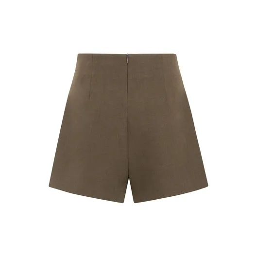 MEIYANG Casual Shorts Women's Dark Coffee-1
