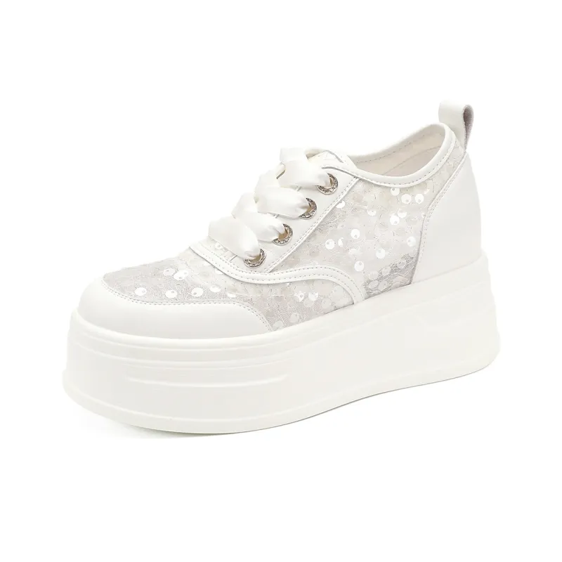 D:FUSE SCANDINAVIA Flat Shoes White Sneakers Low-Top Skateboard Shoes Women's-9