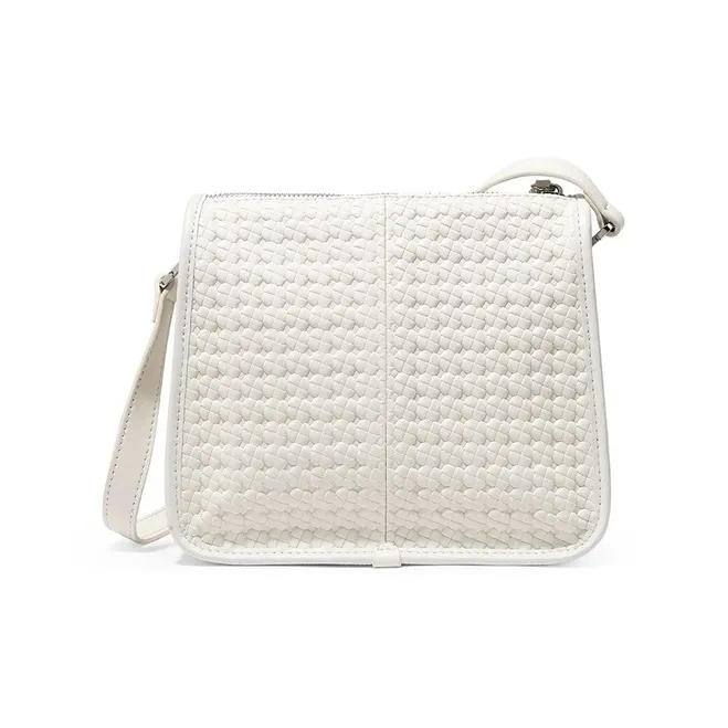 Teenmix Cow Leather With Synthetic Leather Shoulder Bag Medium Size Women's Black/Space Silver/Ecru-11