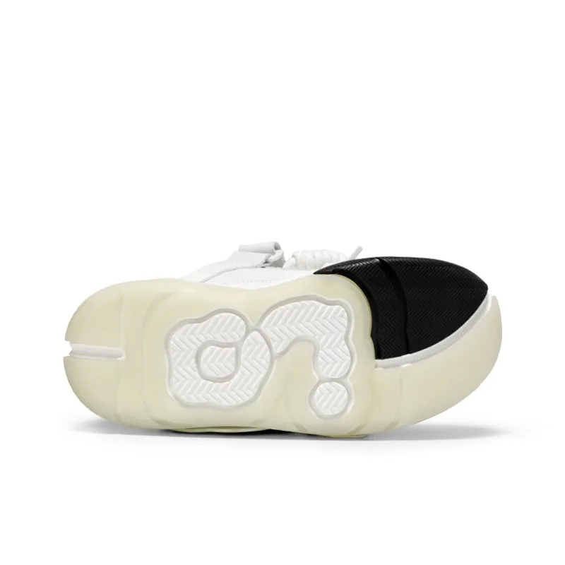 CN Skate Black White Anti-Slip And Wear-Resistant Lightweight Height Increasing Low-Top Skateboard Shoes Unisex-4