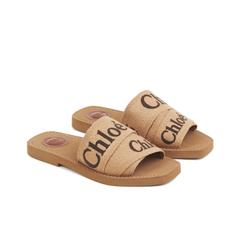 Chloe Woody Slide Slippers Women's Brown-3
