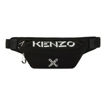 KENZO Polyester With Nylon Sling Bag Crossbody Bag Fanny Pack Regular Unisex Black