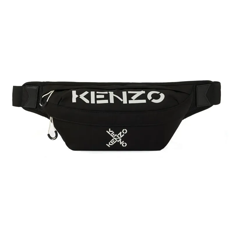 KENZO Polyester With Nylon Sling Bag Crossbody Bag Fanny Pack Regular Unisex Black-0