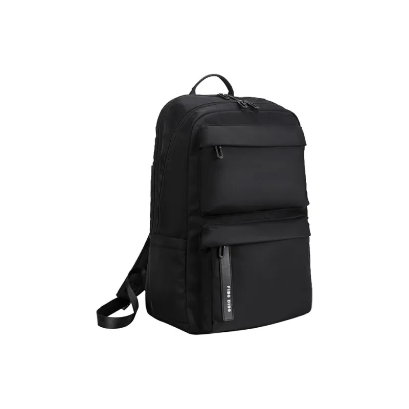 FIDO DIDO Nylon Fabric Backpack Large Size Men's Black-1