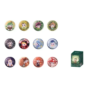 POP MART Forest Adventure Collection Tinplate Badge Blind Box Products Single Mystery Box/Full Box 12 Pcs