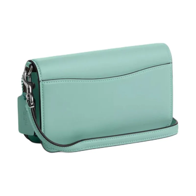 COACH Calfskin Shoulder Bag, Crossbody Bag Small Size Women's Silver & Faded Blue-3