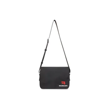 Balenciaga Nylon And Polyamide Messenger Bag Shoulder Bag Crossbody Bag Small Size Men's Black