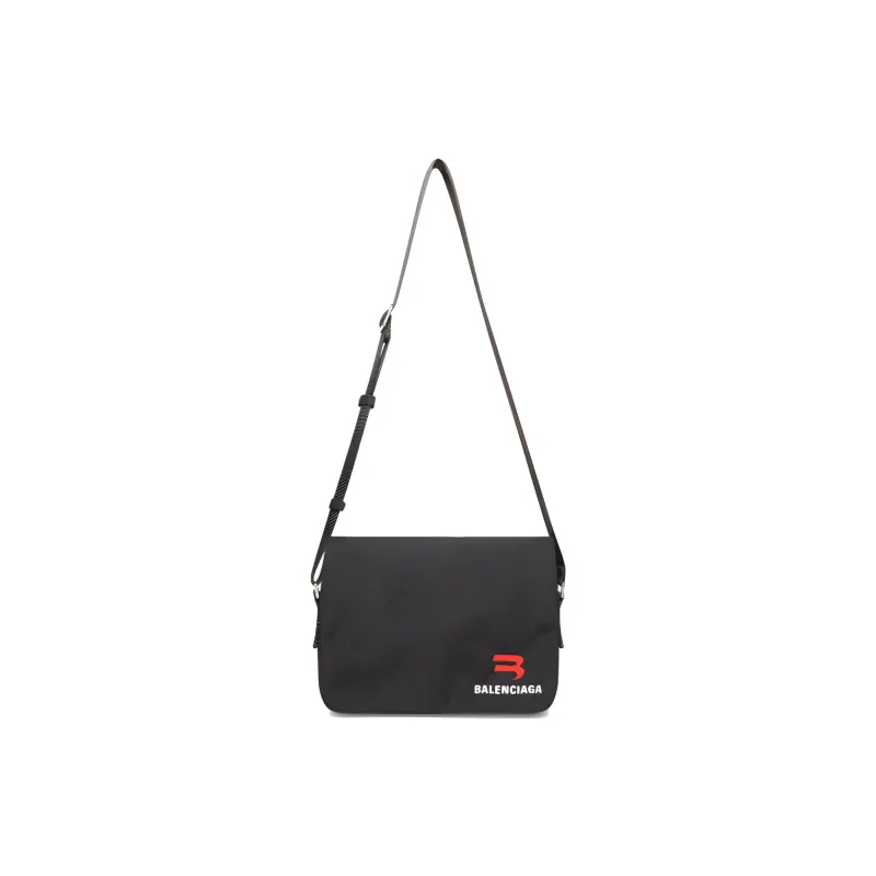 Balenciaga Nylon And Polyamide Messenger Bag Shoulder Bag Crossbody Bag Small Size Men's Black-0