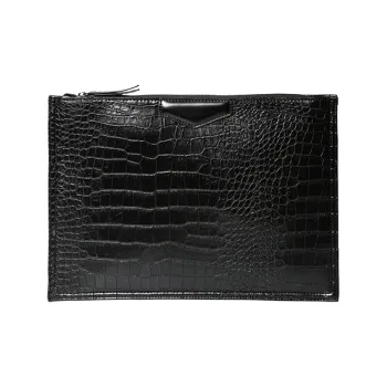 CARTELO Cow Leather Clutch Envelope Bag Document Pouch Regular Men's Black