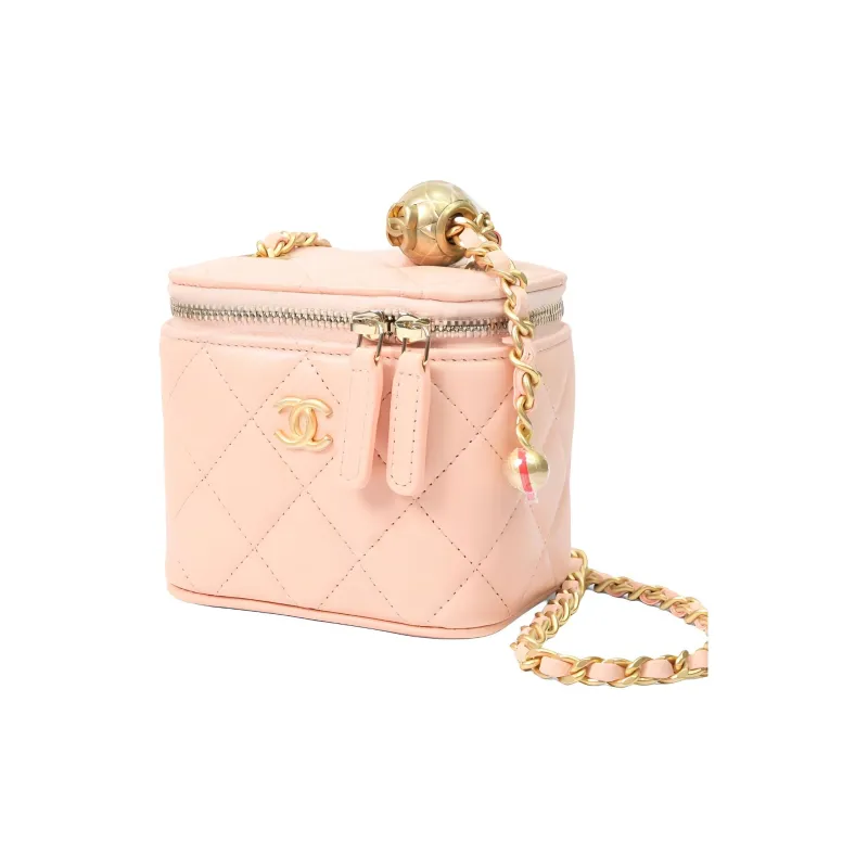 CHANEL Sheepskin Small Box Crossbody Bag Women's Light Orange-0