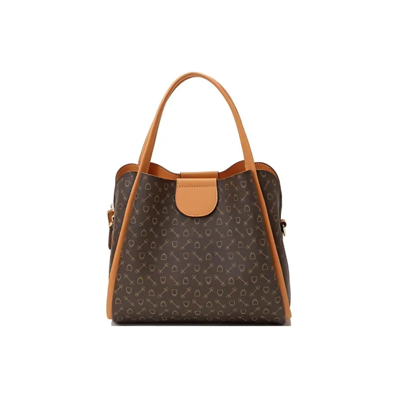 Why Artificial Leather Crossbody Handbag Medium Size Women's Coffee/Apricot-2