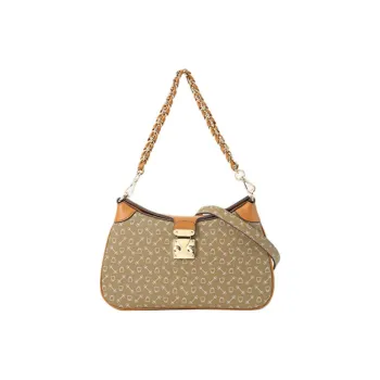 Why Artificial Leather Handbag, Shoulder Bag Medium Size Women's Milk Tea/Coffee & Black