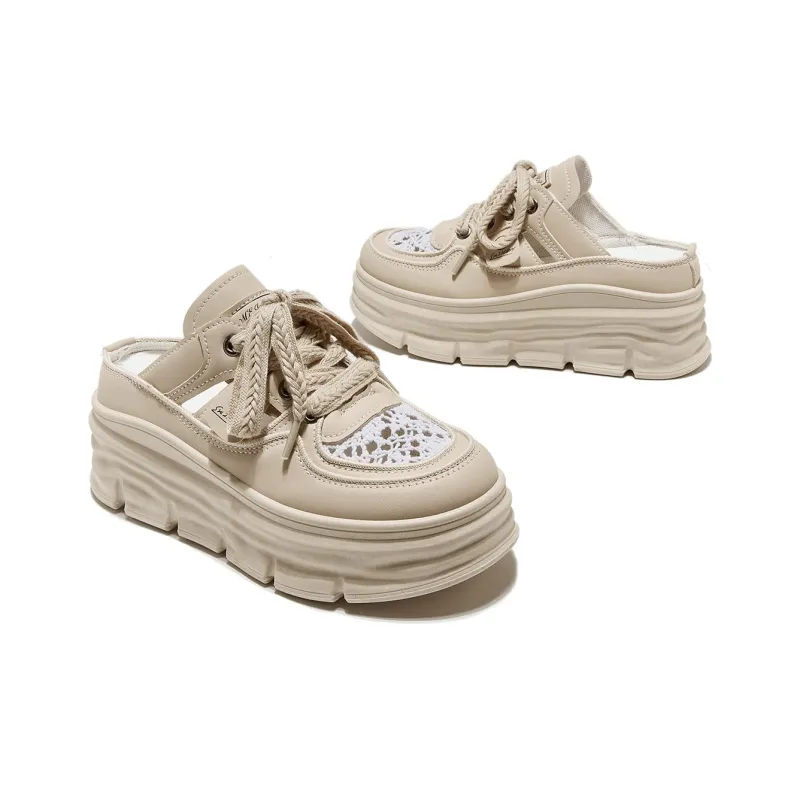 Little Red Man Squishy And Bouncy Feeling Closed Toe Mules Height Increasing Lightweight Low-Top Casual Shoes Women's-12
