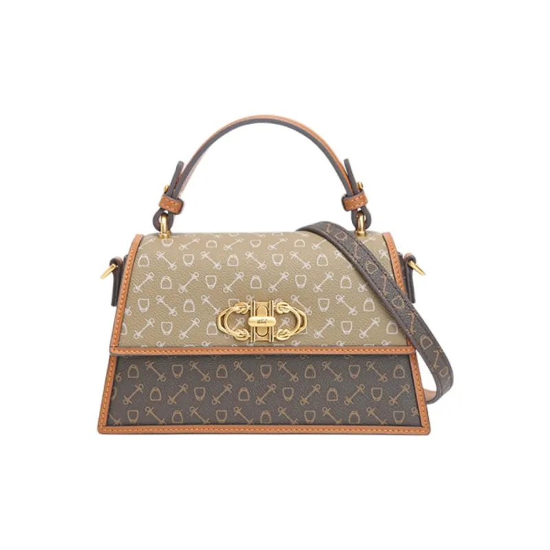 Why Artificial Leather Handbag, Shoulder Bag, Crossbody Bag Small Size Women's Coffee & Caramel/Coffee & Milk Tea-11