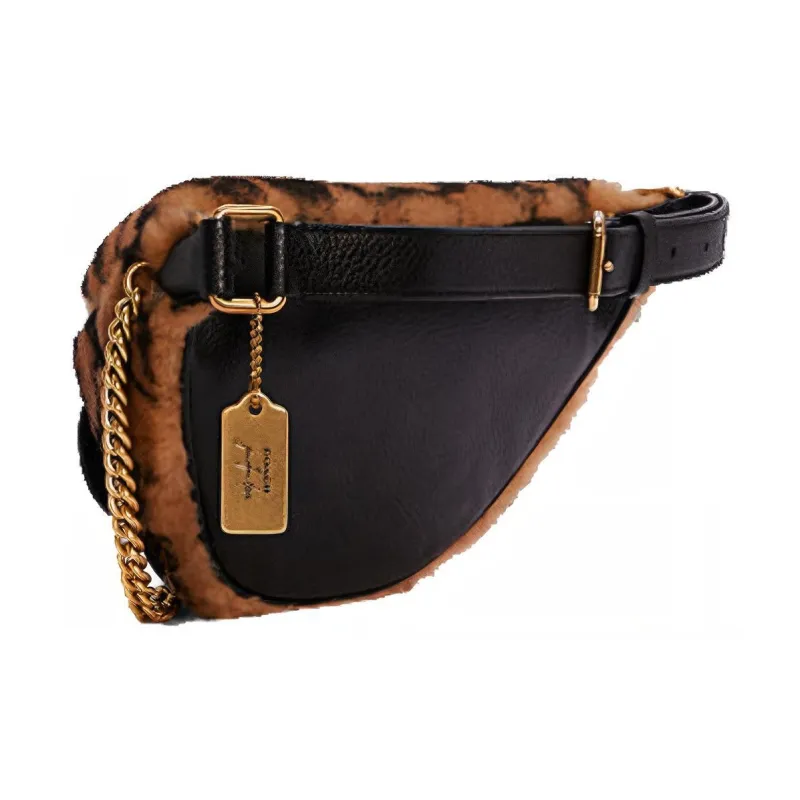 COACH Jennifer Collaboration Leather Sling Bag, Fanny Pack Tubas Women's Leopard Print Brown-1