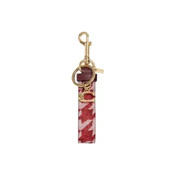 COACH Canvas With Leather Key Ring Bag Accessory Women's Burgundy