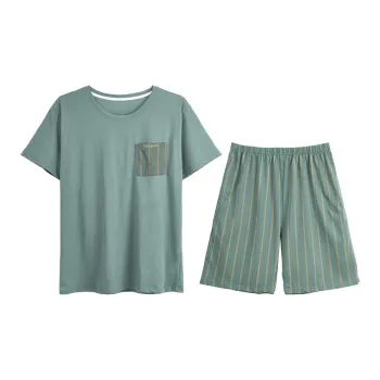 XIN1BU Pajama Set Men's Gray Green