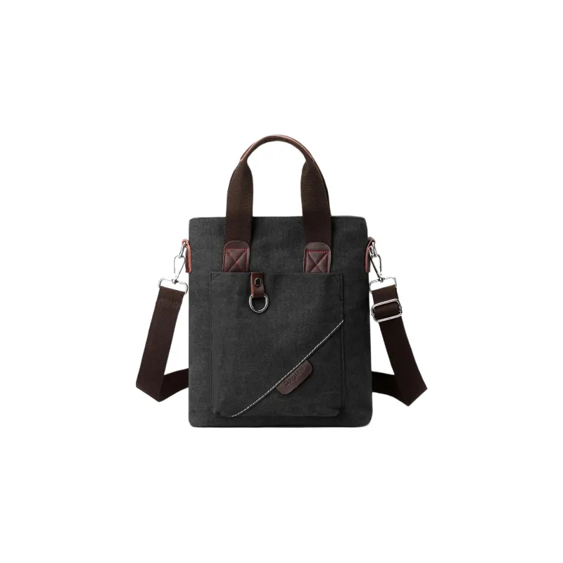 KAMLUI Canvas Canvas Bag Tote Bag Crossbody Bag Shoulder Bag Regular Unisex Black/Khaki/Coffee/-12