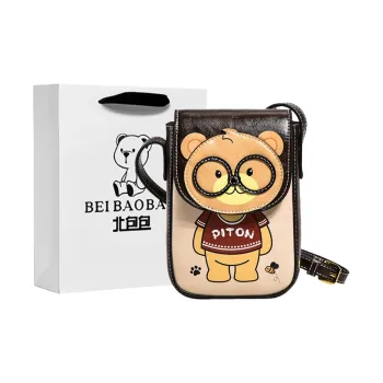 North Pack PU Cell Phone Pouch Fashion Cell Phone Pouch Mini Women's Ecru/Pink/Brown