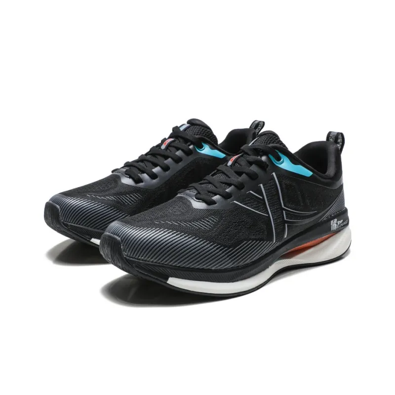 XTEP Running Shoes Men Low Top Black/Charcoal Gray, Sail White/Microwave Blue-16