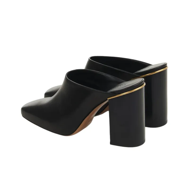 Chloe Closed Toe Slippers 9.5cm Women's Black-4